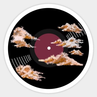 Vinyl Record - Orange clouds Sticker